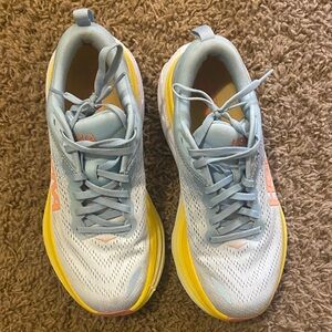 Hoka Athletic Shoes in Sky Blue and Sunny Yellow 8.5B